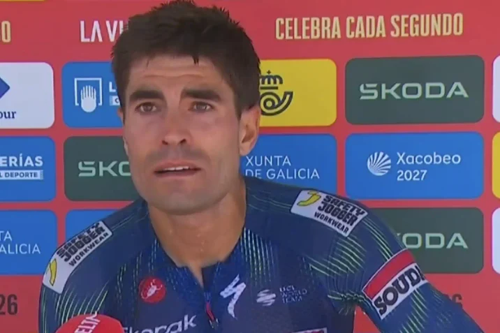 Mikel Landa tras ganar la etapa reina de La Vuelta.